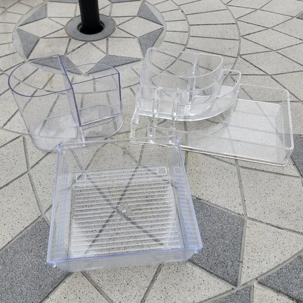 Clear Make Up Craft Acrylic Plastic Storage Caddy Bundle Lot - Picture 8 of 8